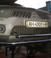 Защита переднего бампера для Mitsubishi Pajero Sport 2008-2016 труба двойная от Tamsan фото