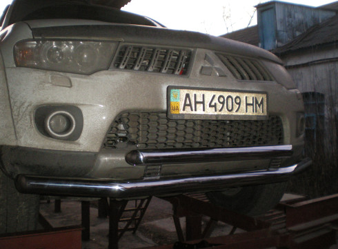 Защита переднего бампера для Mitsubishi Pajero Sport 2008-2016 труба двойная от Tamsan фото