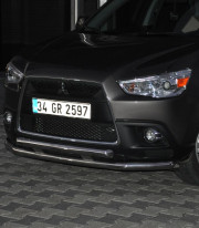Защита переднего бампера для Mitsubishi ASX 10-13 труба двойная от Tamsan фото