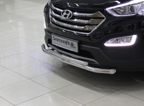 Защита переднего бампера для Hyundai Grand Santa-Fe 13+ труба двойная от производителя Tamsan фото