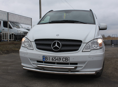 Защита переднего бампера для Mercedes-Benz Vito 10-15 труба двойная от Tamsan фото