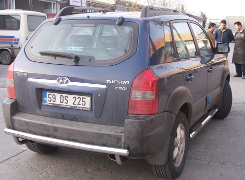 Защита заднего бампера для Hyundai Tucson 04-11 Труба одинарная от Tamsan фото