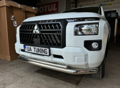Защита переднего бампера для Mitsubishi L200 2024+ труба двойная фото
