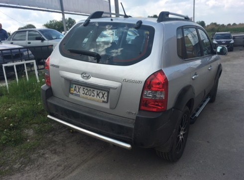 Защита заднего бампера для Hyundai Tucson 04-11 Труба одинарная от Tamsan фото