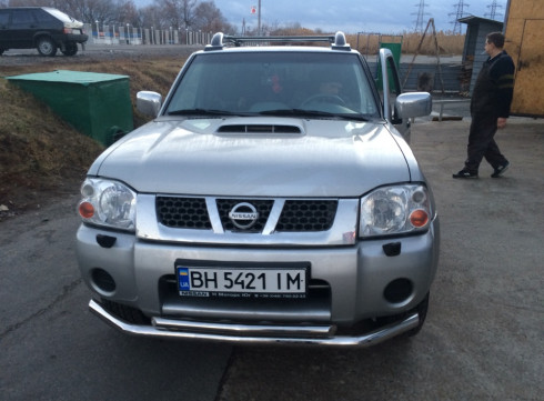 Защита переднего бампера для Nissan NP300 2007-2015 труба двойная от Tamsan фото