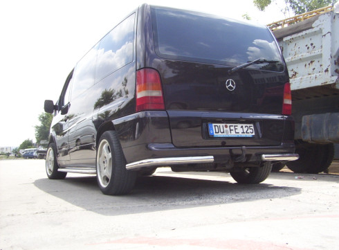 Защита заднего бампера для Mercedes-Benz Vito 96-03 Уголки одинарные от Tamsan фото