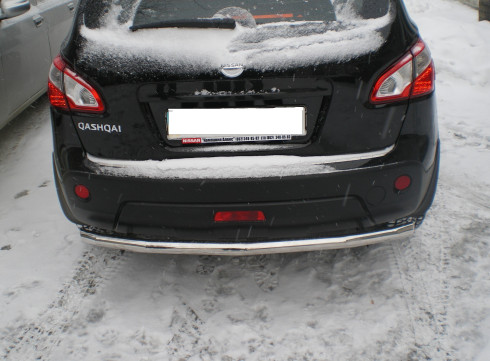 Защита заднего бампера для Nissan Qashqai 2006-2014 труба одинарная от Tamsan фото