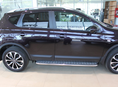 Подножки для Nissan Qashqai 2006-2014 порог листом от Tamsan фото