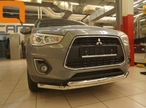 Защита переднего бампера для Mitsubishi ASX 14+ труба двойная фото