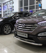Защита переднего бампера для Hyundai Grand Santa-Fe 13+ труба одинарная от производителя Tamsan фото