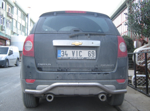 Защита заднего бампера для Chevrolet Captiva 06-11 &ldquo;Чайка&rdquo;  фото