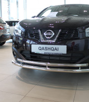 Защита переднего бампера для Nissan Qashqai 2006-2014 труба двойная от Tamsan фото