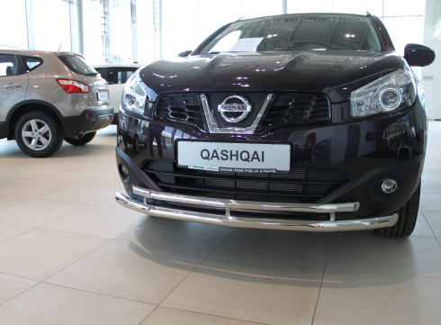 Защита переднего бампера для Nissan Qashqai 2006-2014 труба двойная от Tamsan фото