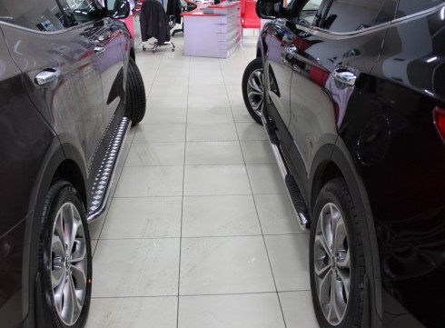 Подножки для Hyundai Grand Santa-Fe 13+ порог трубой от производителя Tamsan фото
