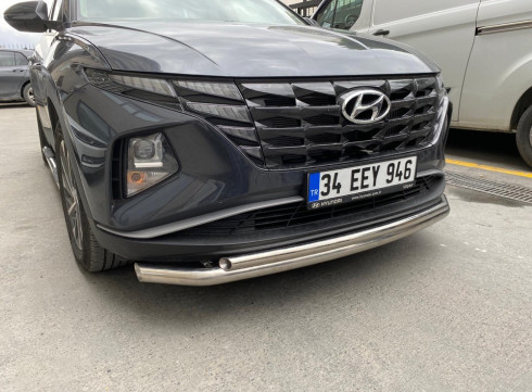 Защита переднего бампера для Hyundai Tucson 21+ труба двойная от Tamsan фото