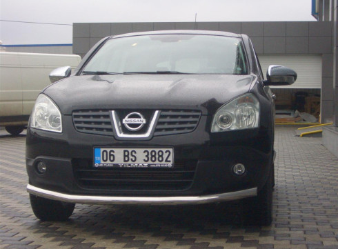 Защита переднего бампера для Nissan Qashqai 2006-2014 труба одинарная от Tamsan фото