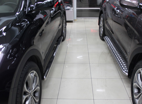 Подножки для Hyundai Grand Santa-Fe 13+ порог трубой от производителя Tamsan фото