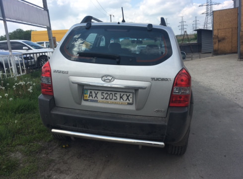 Защита заднего бампера для Hyundai Tucson 04-11 Труба одинарная от Tamsan фото