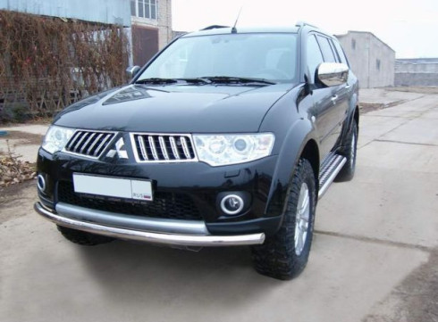 Защита переднего бампера для Mitsubishi Pajero Sport 2008-2016 труба одинарная от Tamsan фото