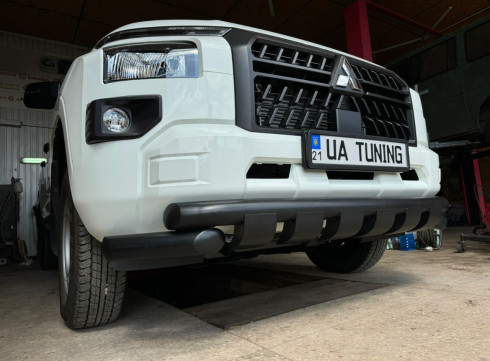 Защита переднего бампера для Mitsubishi L200 2024+ Граундер черный мат. фото