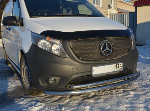 Защита переднего бампера для MERCEDES-BENZ VITO 14+ труба двойная от Tamsan фото