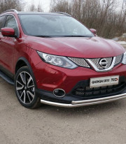 Защита переднего бампера для Nissan Qashqai 2014+ труба двойная от Tamsan фото