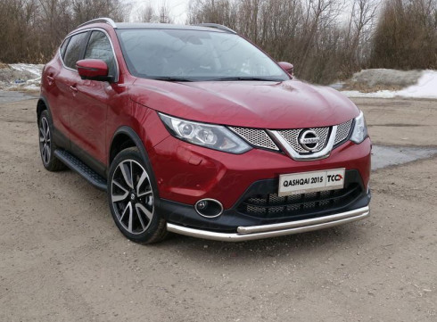 Защита переднего бампера для Nissan Qashqai 2014+ труба двойная от Tamsan фото