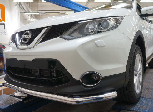 Защита переднего бампера для Nissan Qashqai 2014+ труба одинарная от Tamsan фото