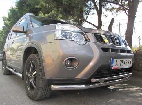 Защита бампера для Nissan X-Trail 2008-2014 Перед Одинарный фото