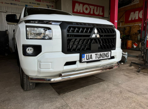 Защита переднего бампера для Mitsubishi L200 2024+ труба двойная фото