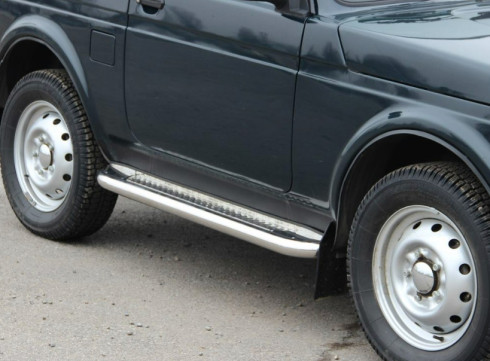 Подножки для LADA Niva порог листом от Tamsan фото