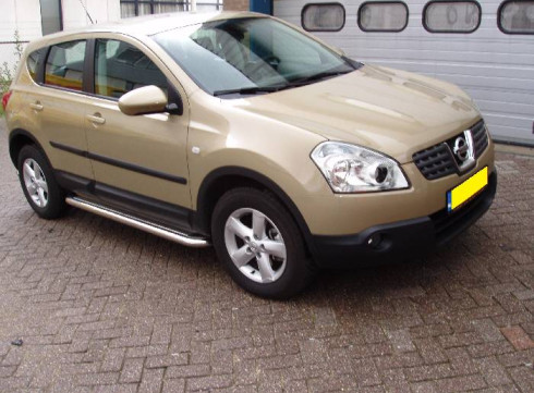 Подножки для Nissan Qashqai 2006-2014 порог листом от Tamsan фото