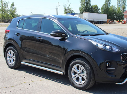 Подножки для KIA Sportage 16-22 порог трубой от Tamsan фото