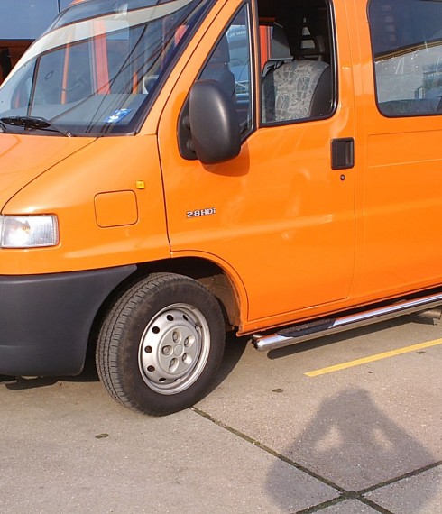 Пороги труба с проступью на Peugeot Boxer 2000-2007 фото
