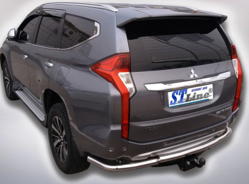 Защита заднего бампера для Mitsubishi Pajero Sport 17-19 Чайка от Tamsan фото