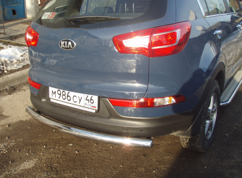 Защита заднего бампера для KIA Sportege 10-15 труба одинарная от Tamsan фото