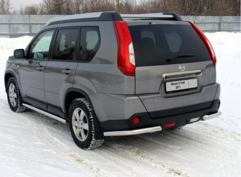 Защита бампера для Nissan X-Trail 2008-2014 Уголки Одинарные фото
