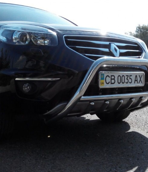 Кенгурятник низкий с грилем на Renault Koleos фото