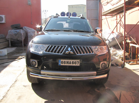 Защита переднего бампера для Mitsubishi L-200 12-15 труба одинарная от Tamsan фото