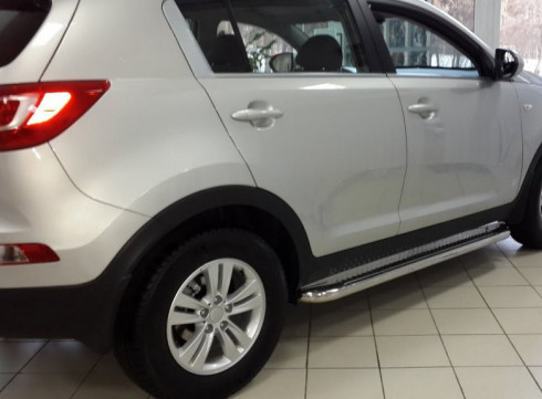 Подножки для KIA Sportege 10-15 порог листом от Tamsan фото