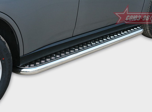 Подножки для Mitsubishi Outlander XL 12-15 порог листом от Tamsan фото