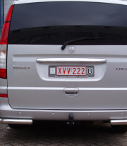 Защита заднего бампера для Mercedes-Benz Vito 10-15 Уголки одинарные от Tamsan фото