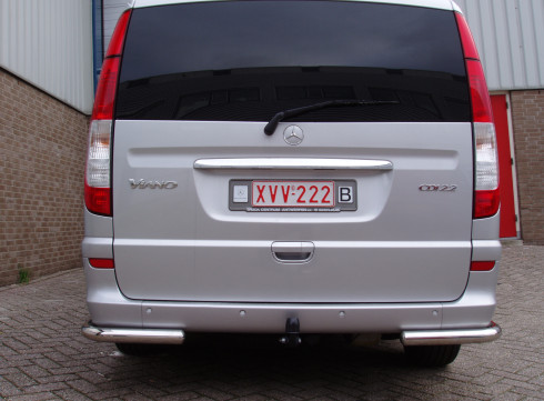 Защита заднего бампера для Mercedes-Benz Vito 10-15 Уголки одинарные от Tamsan фото