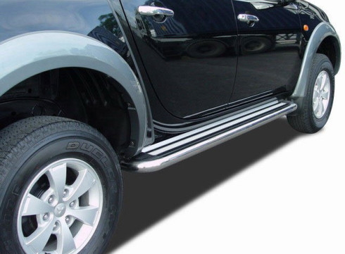 Подножки для Mitsubishi L-200 12-15 порог листом от Tamsan фото