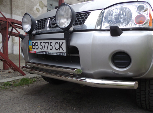 Защита переднего бампера для Nissan NP300 2007-2015 труба двойная от Tamsan фото
