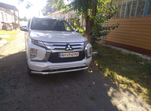 Защита переднего бампера для Mitsubishi Pajero Sport 17-19 труба двойная от Tamsan фото