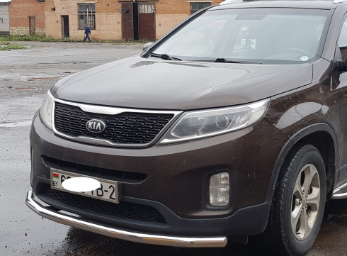 Защита переднего бампера для KIA Sorento 10-14 труба одинарная от Tamsan фото