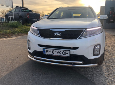 Защита переднего бампера для KIA Sorento 10-14 труба двойная фото