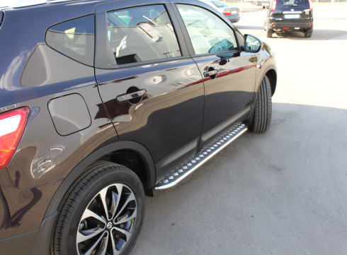 Подножки для Nissan Qashqai 2006-2014 порог листом от Tamsan фото