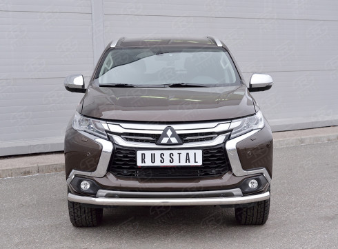 Защита переднего бампера для Mitsubishi Pajero Sport 17-19 труба одинарная от Tamsan фото